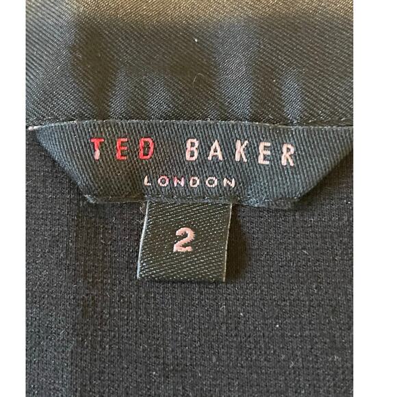 Ted Baker London Sequin Embellished Black Dress Sz 2 (US 6) Cap Sleeves Sheath - Picture 2 of 11